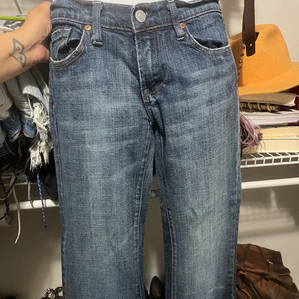 7 jeans/Size 28. Pink Swarovskis on back pockets